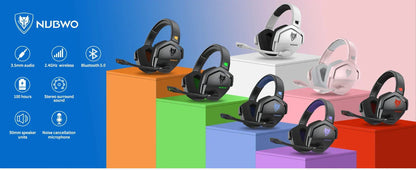 Casque gaming à réduction de bruit, casque sans fil avec micro, casque gaming circum-aural pour PS5 et Xbox