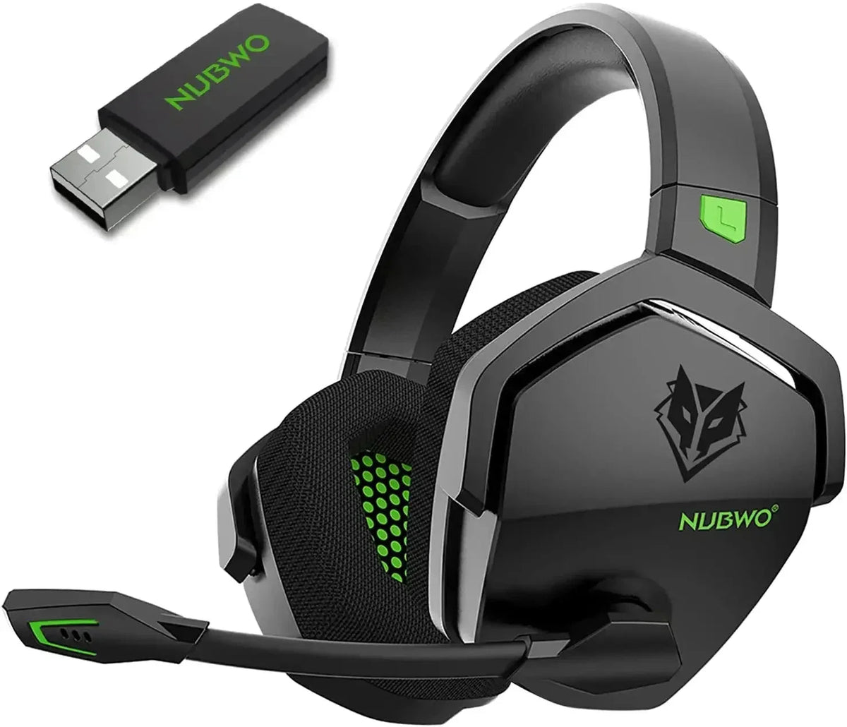 Casque gaming à réduction de bruit, casque sans fil avec micro, casque gaming circum-aural pour PS5 et Xbox
