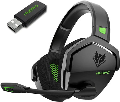 Casque gaming à réduction de bruit, casque sans fil avec micro, casque gaming circum-aural pour PS5 et Xbox