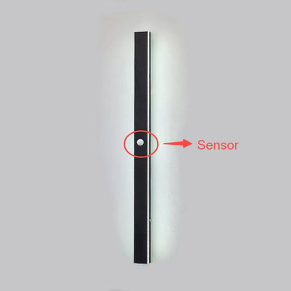 Applique murale LED verticale pour extérieur, 12-59 pouces, aluminium, étanche IP65, noire, pour porche, entrée, allée, jardin, mur, chemin, maison moderne
