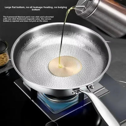 Nonstick Frying Pan Hammered Titanium Coating for Induction Gas Electric 11 in 12 in Skillet Even Heat Distribution PFOA-Free Scratch-Resist