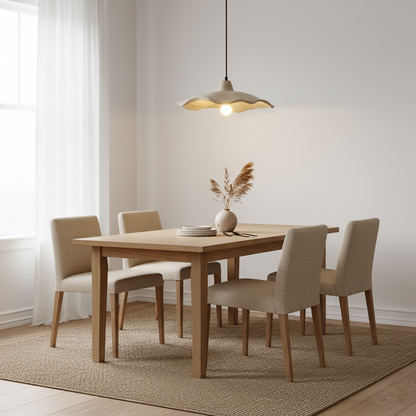 Suspension en béton 16 pouces, forme pétale organique, style Wabi-Sabi pour salle à manger, îlot de cuisine, chambre, cordon réglable, compatible LED, moderne
