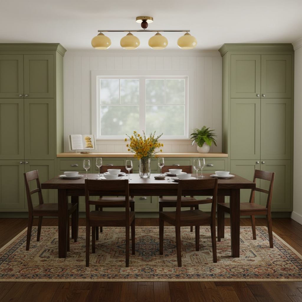 Four-Light Linear Island Pendant with Mixed Glass Shades for Kitchen & Dining Room – Metal & Glass Modern Fixture