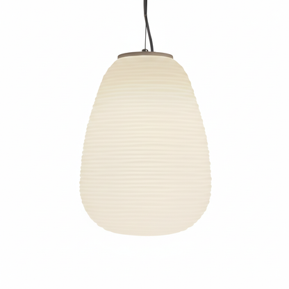 Frosted Glass Hanging Light Fixture with Ribbed Texture | Adjustable Ceiling Lamp for Dining Room Kitchen Island Cafe Restaurant Home | LED