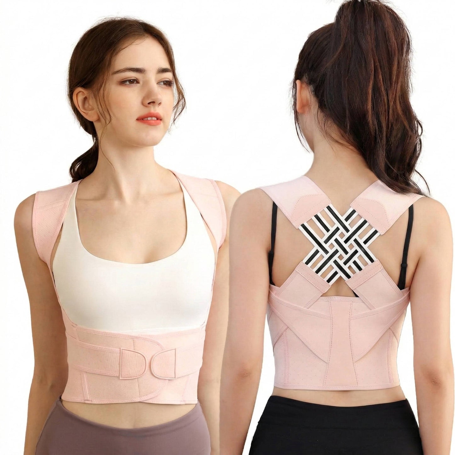 Ceinture de maintien lombaire confortable avec bretelles rembourrées
