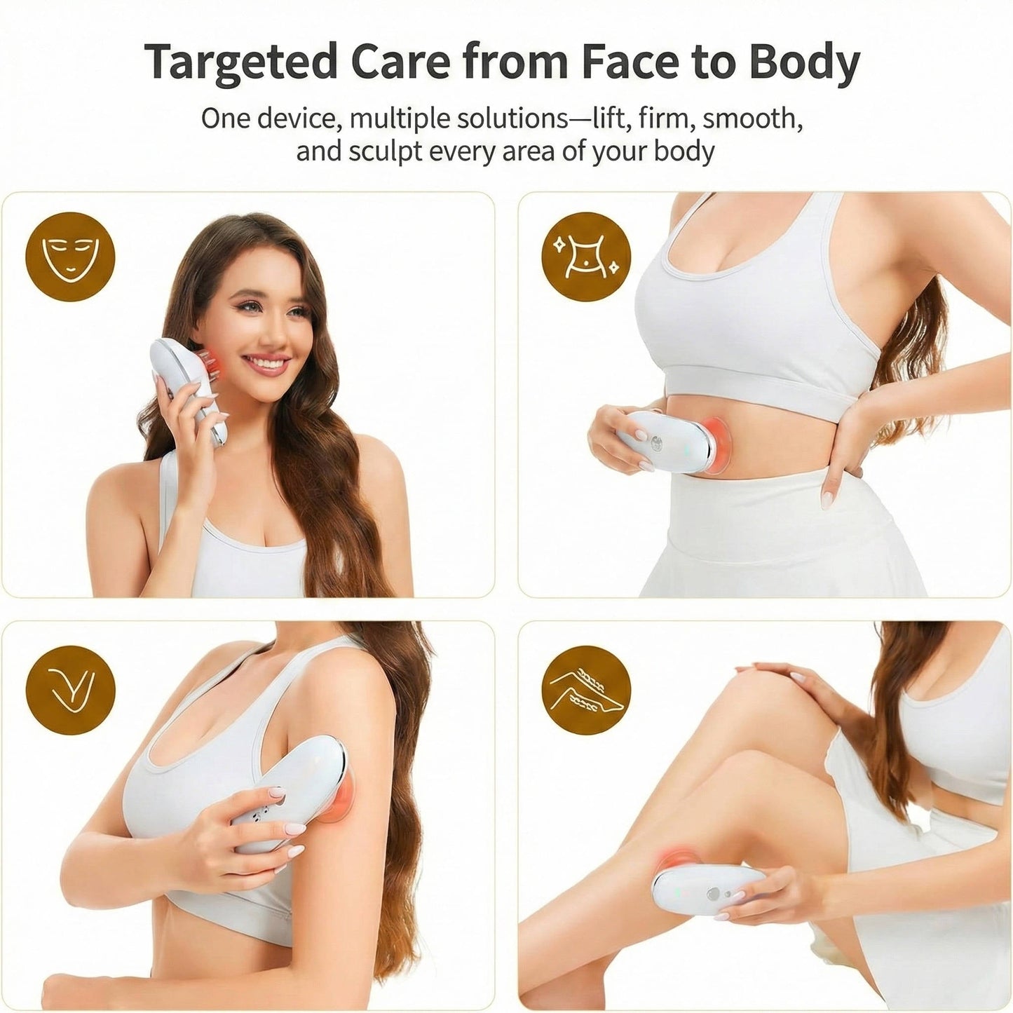 Masseur facial portable avec LED et aspiration