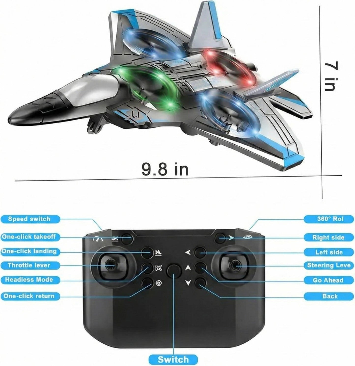 Avion de voltige RC amusant pour enfants avec des saltos à 360°