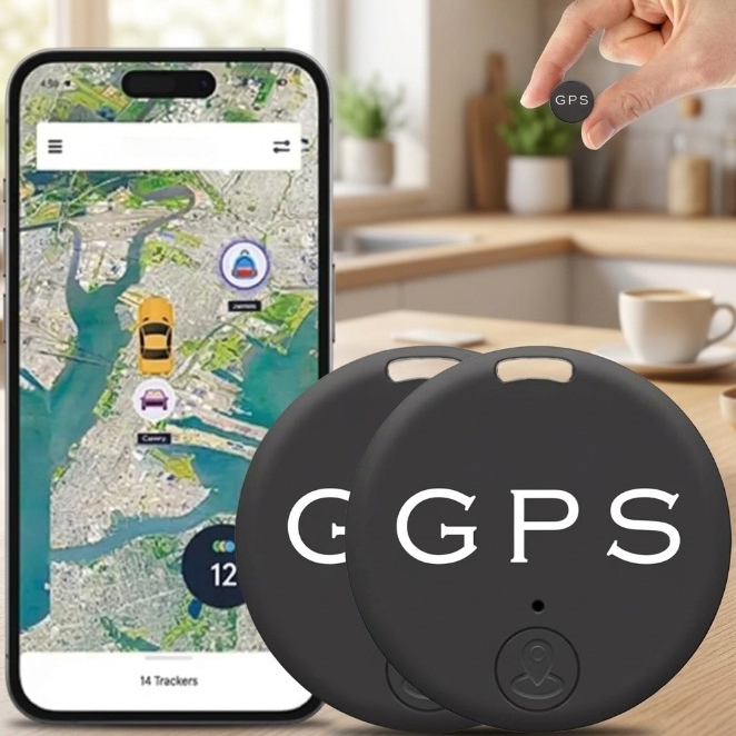 Bluetooth Item Locator Tag Set of 2 – Track Keys Wallet Bags with Phone App Finder Device 164 ft Range Compact Keychain Attachment for Every