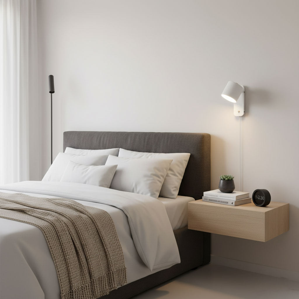 Adjustable Metal Wall Sconce with 350° Swivel Head for Bedroom Reading Nook Living Room Hallway Ambient Task Lighting E26 Socket 5 in Dia 12