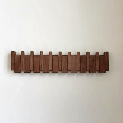 Musical Instrument Wall Mounted Coat Rack with Wooden Hooks for Entryway Storage Organizer 4 6 8 Pegs Hanging Rail Space Saving Design