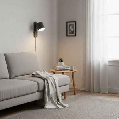 Adjustable Metal Wall Sconce with 350° Swivel Head for Bedroom Reading Nook Living Room Hallway Ambient Task Lighting E26 Socket 5 in Dia 12
