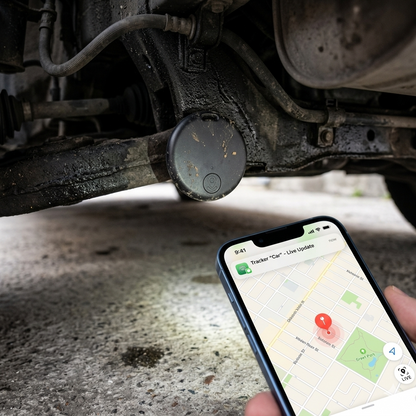 Compact Real-Time Location Tracker with Motion Alert for Vehicles, Luggage & Valuables – 2-Pack Magnetic GPS Device for iOS & Android