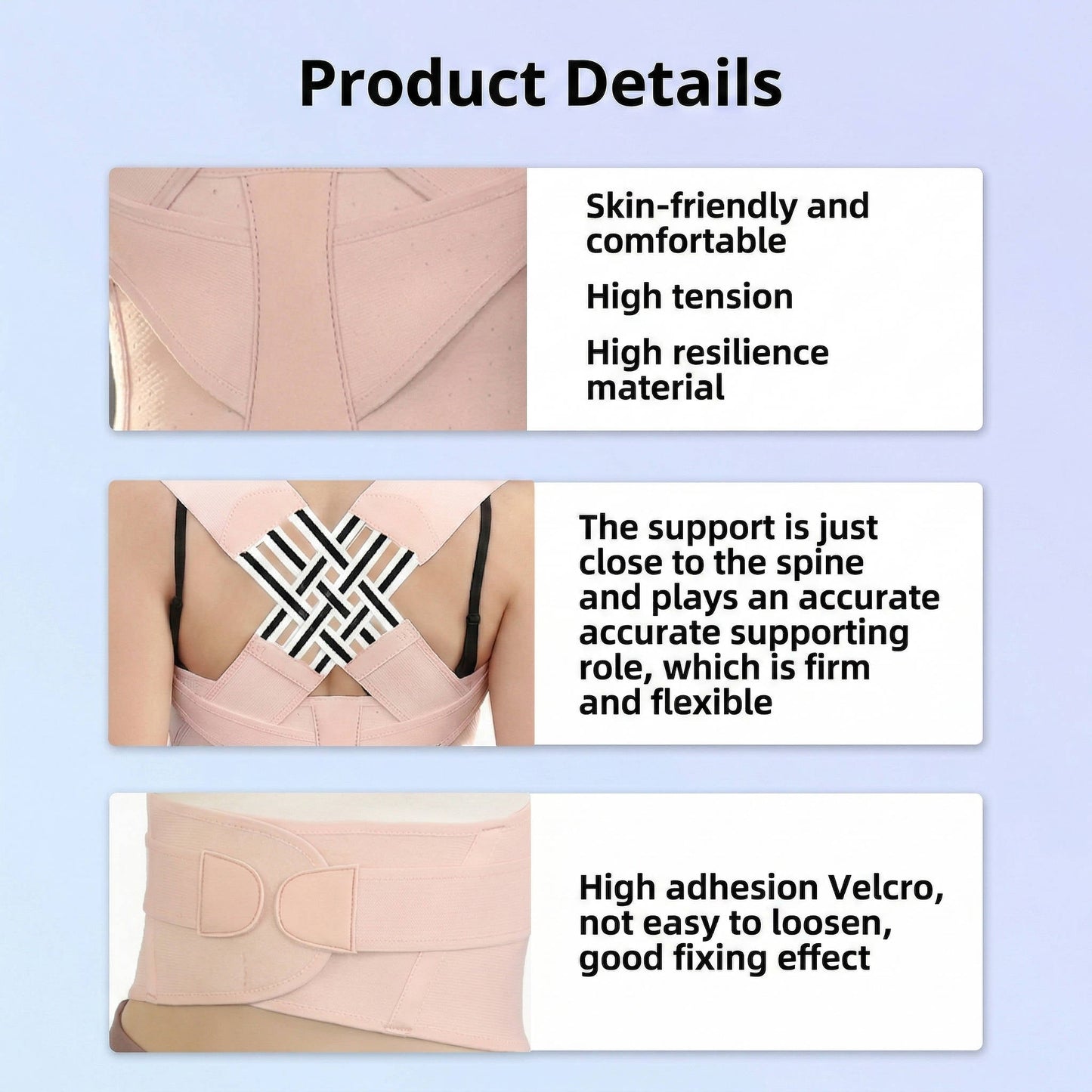 Ceinture de maintien lombaire confortable avec bretelles rembourrées