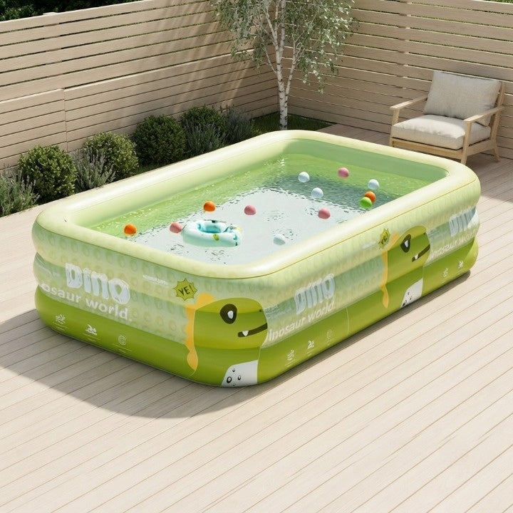 Inflatable Dinosaur Kids Pool 59 or 83 Inch – Outdoor Backyard Splash Pad for Toddlers Children Summer Water Play Patio Deck