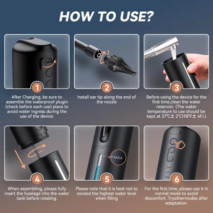 Gentle Ear Cleaning Solution | Adjustable Pressure with Waterproof Design for Comfortable Ear Care