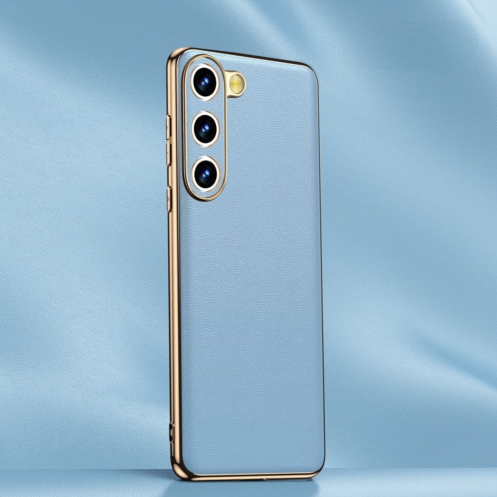 Premium Cowhide Phone Case for Samsung Galaxy with Metal Frame Wireless Charging Compatible