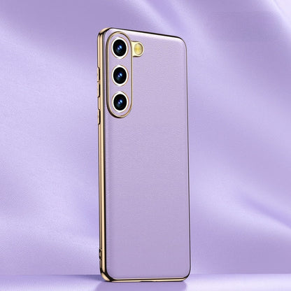 Premium Cowhide Phone Case for Samsung Galaxy with Metal Frame Wireless Charging Compatible