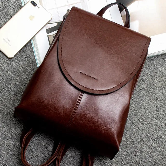 Women's Leather Backpack Purse | Multi-Compartment Daypack for Work, Travel, School & Everyday | Genuine Leather Shoulder Bag with Padded