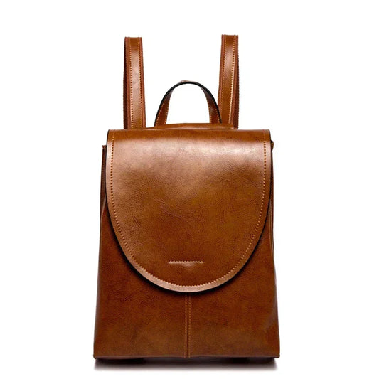 Sac à dos en cuir pour femme | Sac de jour à compartiments multiples pour le travail, les voyages, l'école et le quotidien | Sac à bandoulière en cuir véritable avec rembourrage