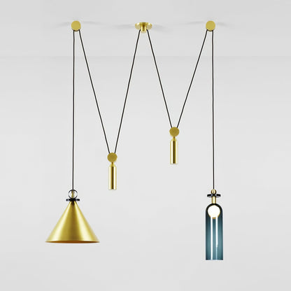Modular Sculptural Ceiling Light with Adjustable Sections & Custom Finish Options for Dining Room Kitchen Living Room