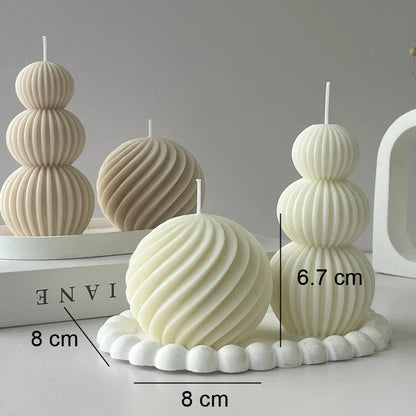Bougie parfumée au design géométrique ondulé – Décoration d'aromathérapie élégante pour la maison et les événements, cire de paraffine