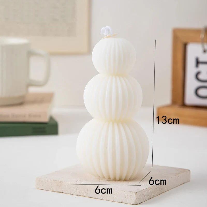 Bougie parfumée au design géométrique ondulé – Décoration d'aromathérapie élégante pour la maison et les événements, cire de paraffine