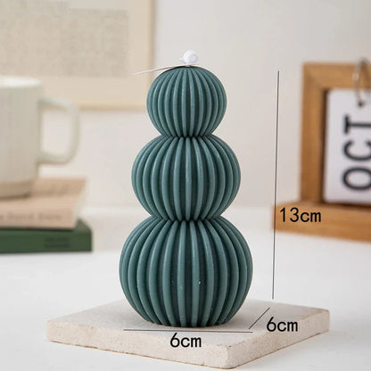 Bougie parfumée au design géométrique ondulé – Décoration d'aromathérapie élégante pour la maison et les événements, cire de paraffine