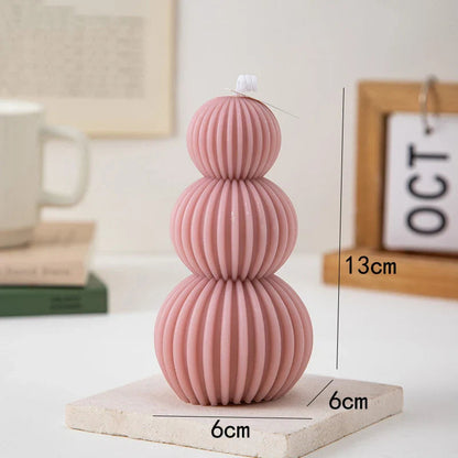 Bougie parfumée au design géométrique ondulé – Décoration d'aromathérapie élégante pour la maison et les événements, cire de paraffine