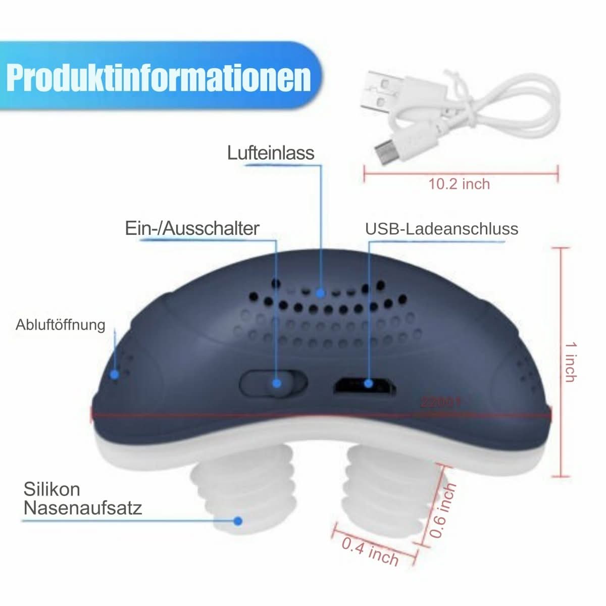 Compact Anti-Snoring Sleep Aid Device with Gentle Airflow Technology for Uninterrupted Rest