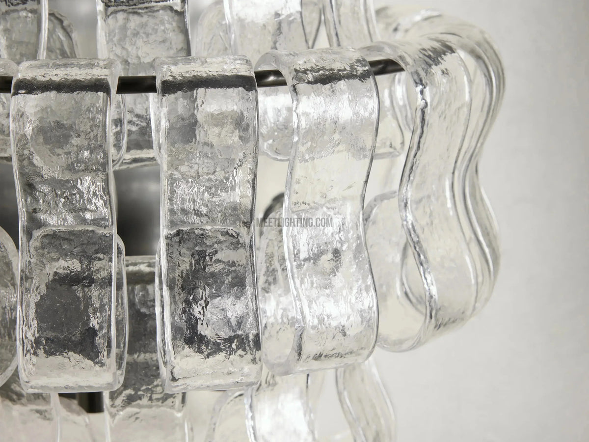 Textured Glass Wall Sconce Light Fixture with Curved Shade for Living Room Bedroom Dining Room | Hardwired 2-Bulb Accent Lighting