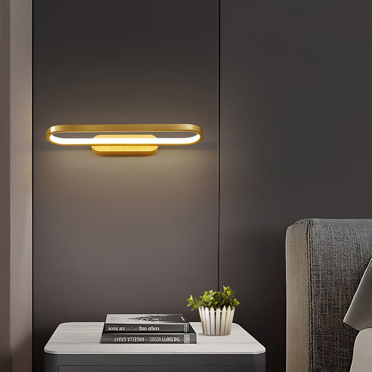 Applique de salle de bain LED 16 pouces finition laiton, température de couleur réglable pour miroir de salle de bain, salle d'eau, coiffeuse, comptoir de maquillage, accessoire moderne