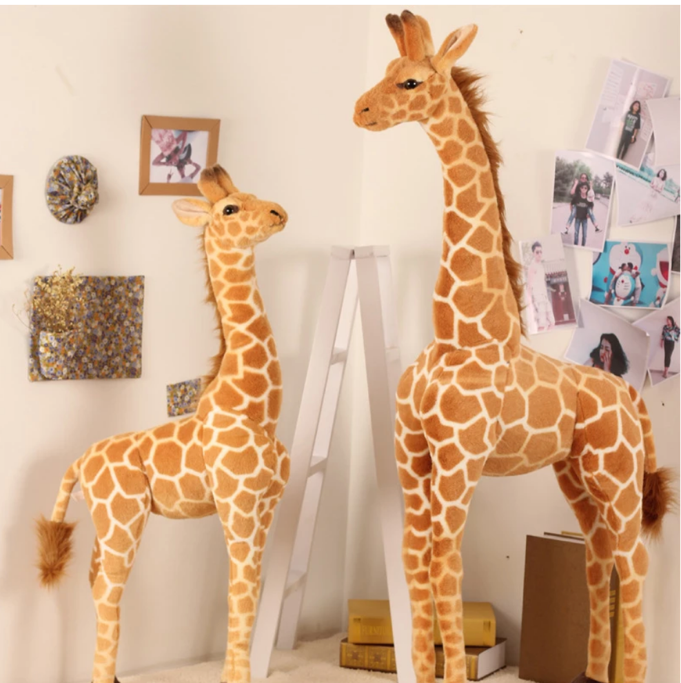 Girafe en peluche géante | Peluche surdimensionnée au design réaliste | Compagnon doux et câlin pour enfants