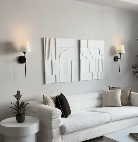 Applique murale LED rechargeable 22 pouces, télécommandée, luminosité réglable, trois températures de couleur, structure en métal, pour chambres et couloirs