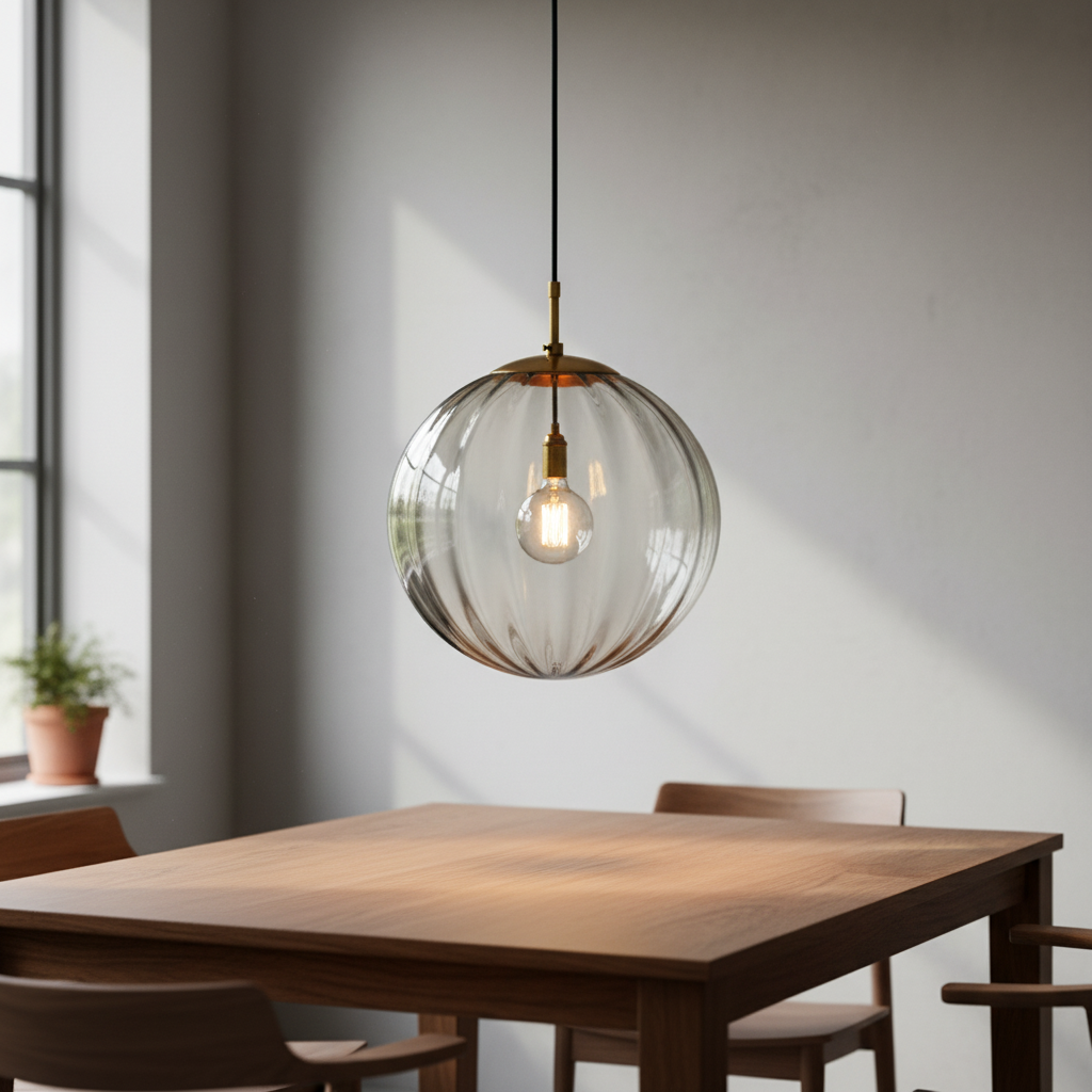 LED Globe Hanging Light Fixture Contemporary Smoked Glass Orb Ceiling Lamp for Kitchen Island Dining Table Entryway Bar Restaurant Modern Su