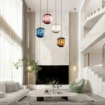 LED Globe Hanging Light Fixture Contemporary Smoked Glass Orb Ceiling Lamp for Kitchen Island Dining Table Entryway Bar Restaurant Modern Su
