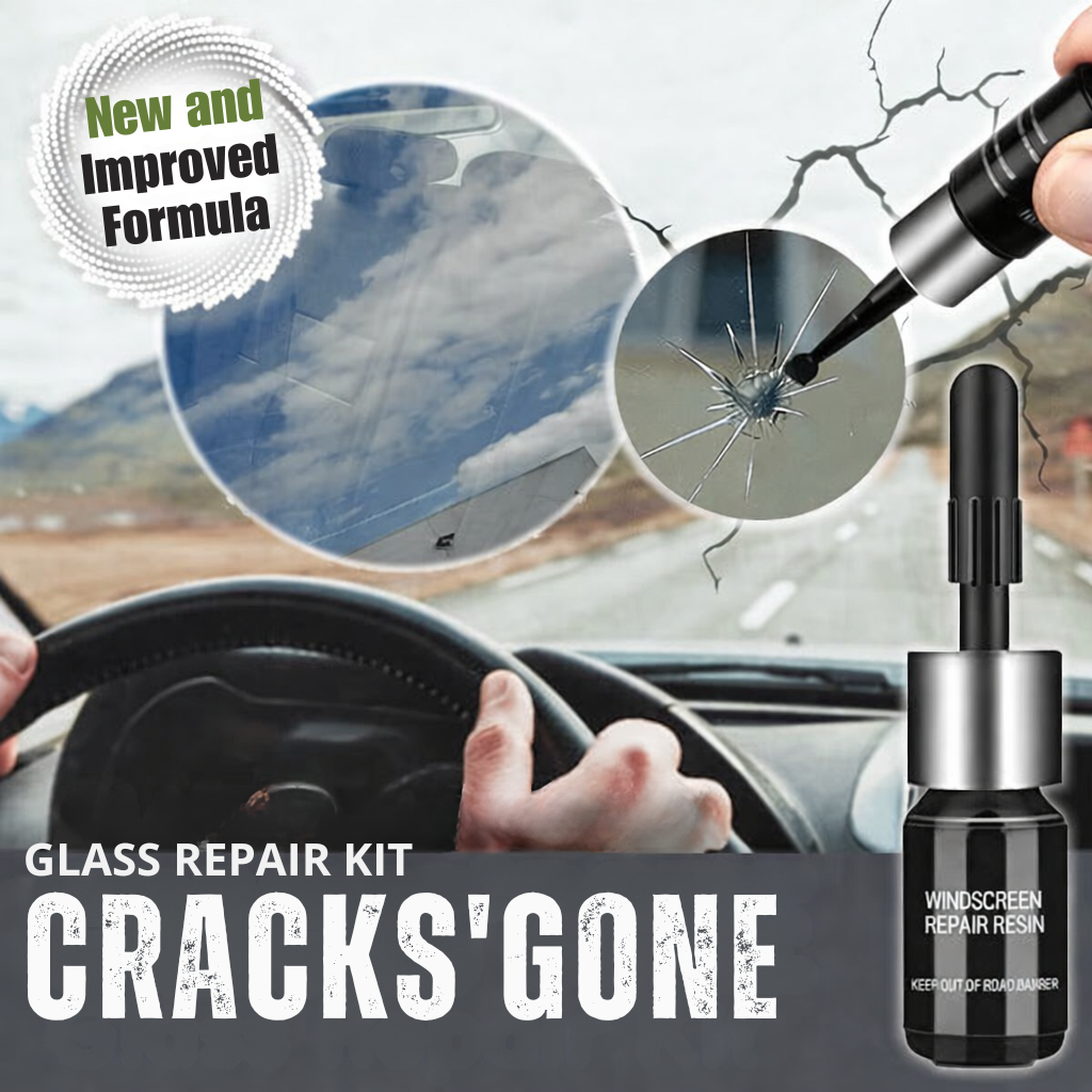 Windshield Crack Repair Kit for Auto Glass & Screens DIY Chip Fix Resin Sealer for Car Windows Mobile Displays Vehicle Maintenance Tool Clea