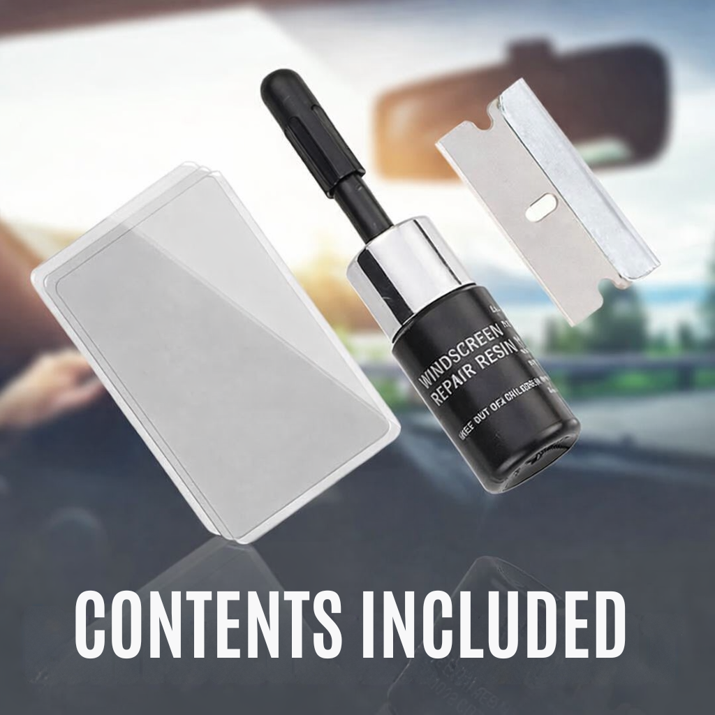 Windshield Crack Repair Kit for Auto Glass & Screens DIY Chip Fix Resin Sealer for Car Windows Mobile Displays Vehicle Maintenance Tool Clea