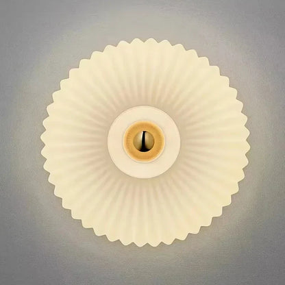 Textured Glass Sconce Fixture Warm Glow Indoor Accent Light Shell Shape for Entryway Bedroom Hallway Contemporary Boho Art Deco Style