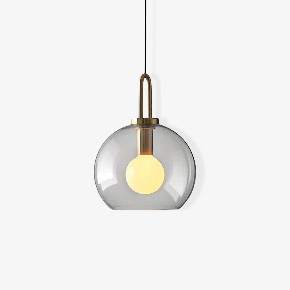 Glass Globe Hanging Light Fixture with Adjustable Cord for Dining Room Kitchen Island Bedroom Modern Minimalist Ceiling Pendant Lamp