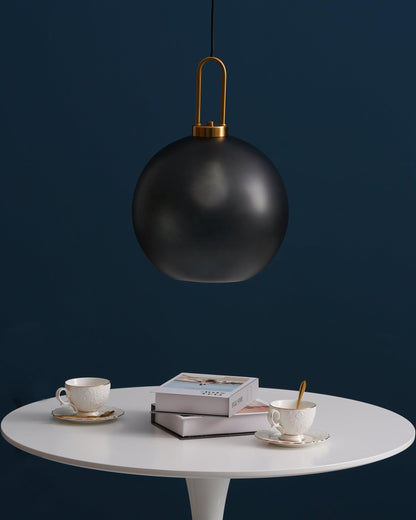 Glass Globe Hanging Light Fixture with Adjustable Cord for Dining Room Kitchen Island Bedroom Modern Minimalist Ceiling Pendant Lamp