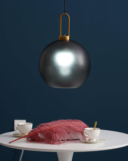 Glass Globe Hanging Light Fixture with Adjustable Cord for Dining Room Kitchen Island Bedroom Modern Minimalist Ceiling Pendant Lamp