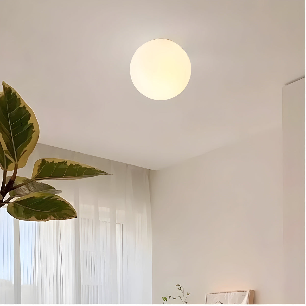 Applique sphérique avec abat-jour finition mate pour pièces de taille moyenne – Douille E27 – Design minimaliste moderne pour chambres, entrées et salons