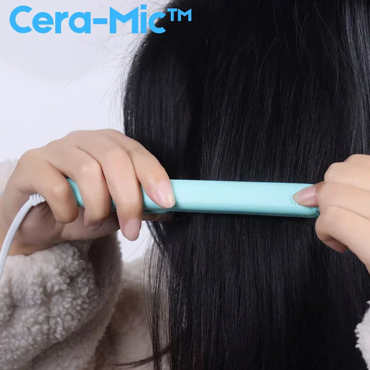 Compact Travel Hair Straightener and Curling Iron 2-in-1 Styling Tool with Ceramic Tourmaline Plates for Smooth Curls and Sleek Straight Hai