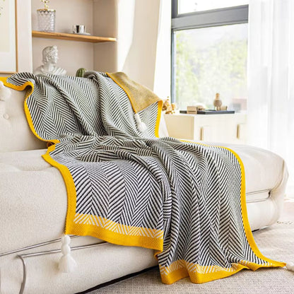 Glenwood Chevron Blanket - Ultra-Soft Acrylic, Lightweight Design
