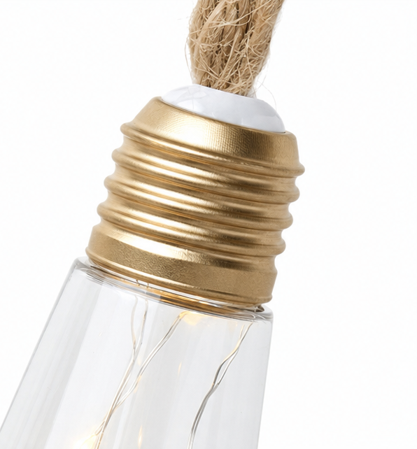 Glimmer Hemp Rope Solar Lights - Weatherproof, Adjustable Length