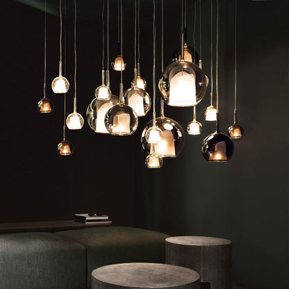 Glass Dome Hanging Ceiling Light 10 Inch for Kitchen Island Dining Room Indoor Pendant Fixture Adjustable Wire Metal Hardware
