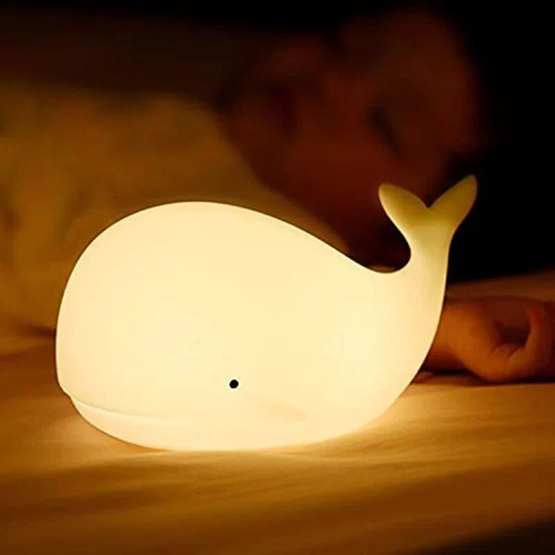 GlowWhale | Color Changing Night Light with Touch Control | Safe LED Light for Calming Sleep