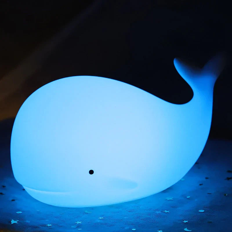 GlowWhale | Color Changing Night Light with Touch Control | Safe LED Light for Calming Sleep