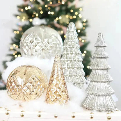 Ensemble de sapins de Noël lumineux Ortekor | Décoration de fêtes élégante avec minuterie et lumières ambrées pour une ambiance chaleureuse