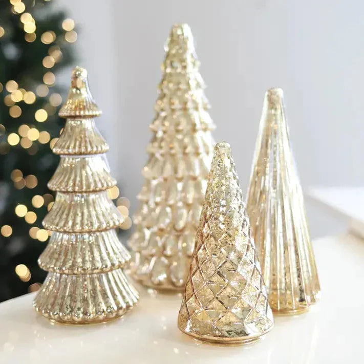 Ensemble de sapins de Noël lumineux Ortekor | Décoration de fêtes élégante avec minuterie et lumières ambrées pour une ambiance chaleureuse